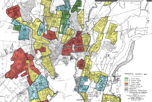 Map showing redlined neighbohoods